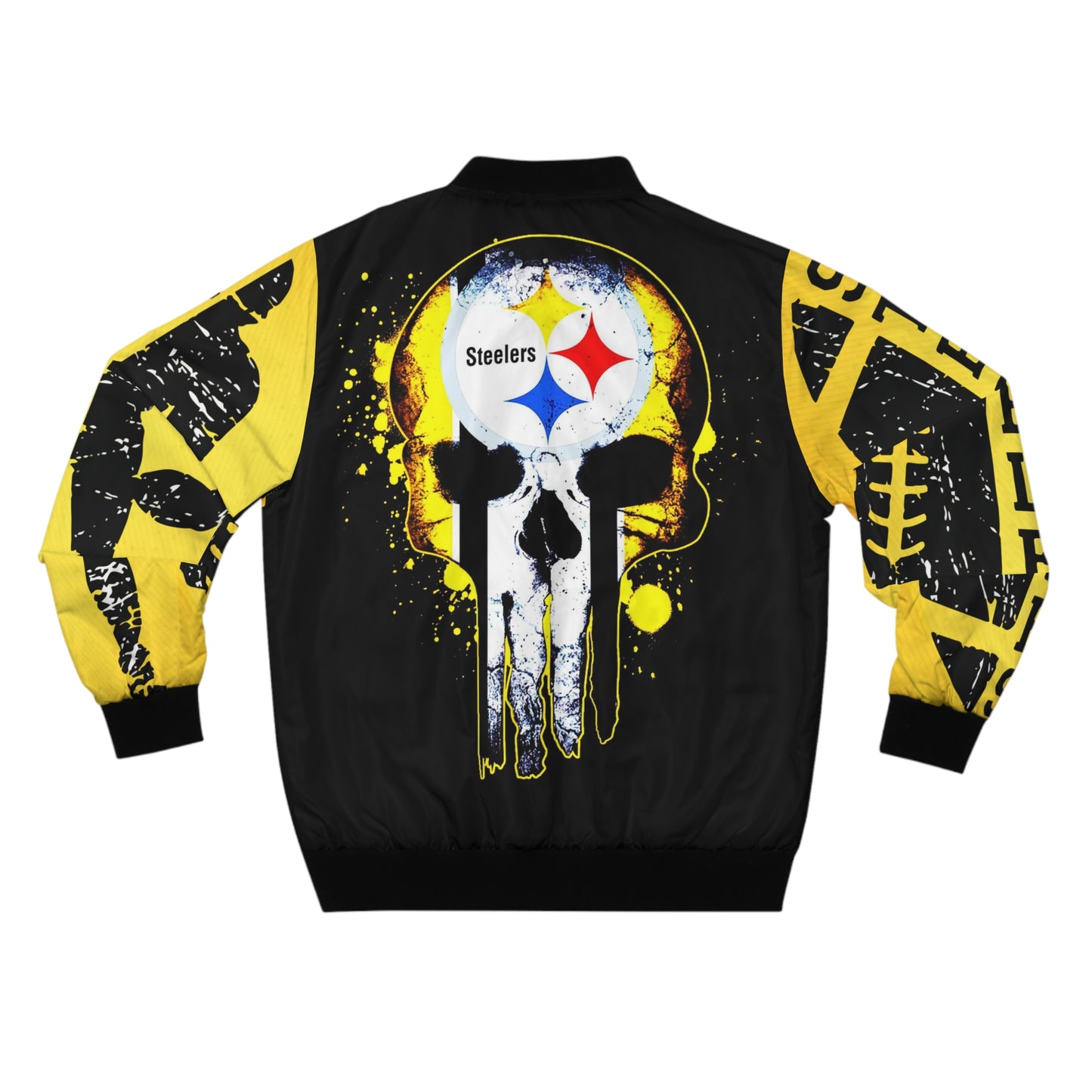 Steel Pride Collection - Skull Bomber Jacket - Blk / Yell