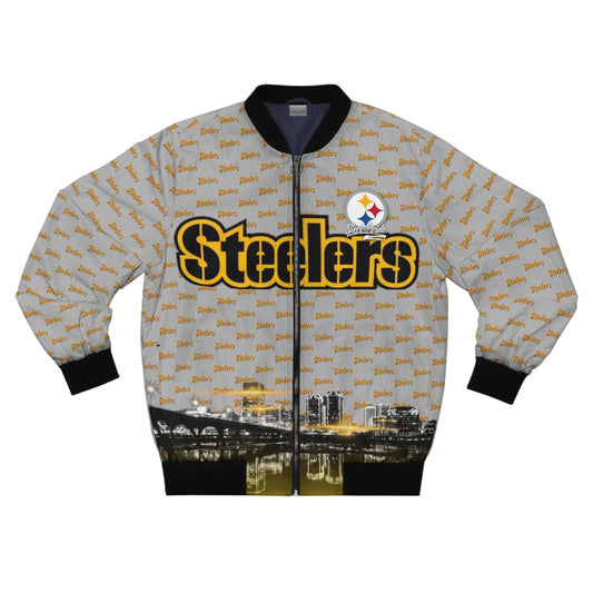 Steel Pride Collection - Steel City / Steeler Print - Ice Grey