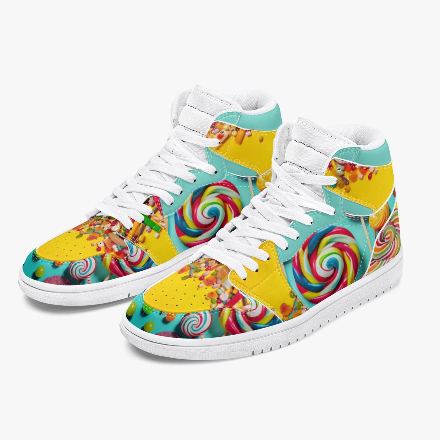 Candy Pinwheel - High-Top Leather Sneakers