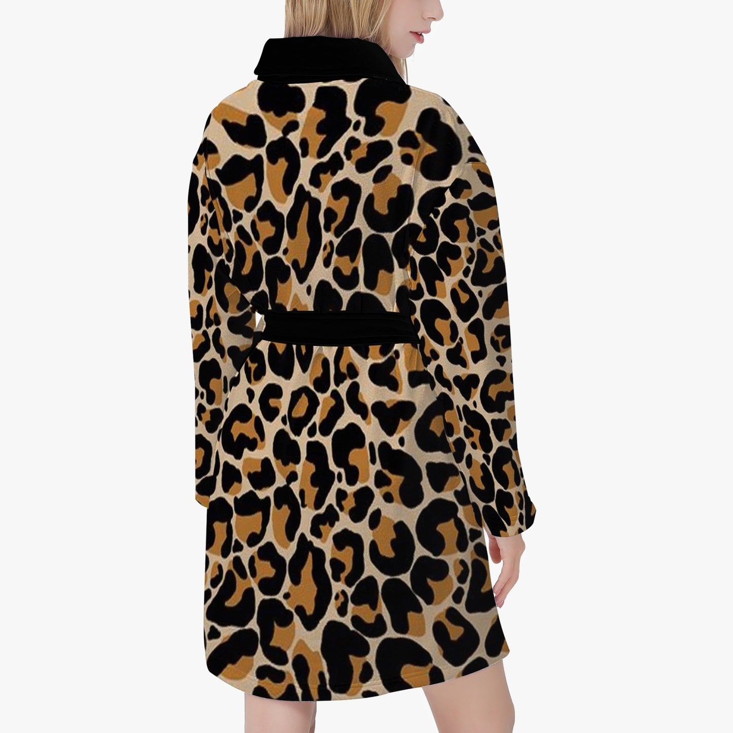 SPORTY MOB WIFE - Leopard print - Women's Loose-fitting Bathrobe