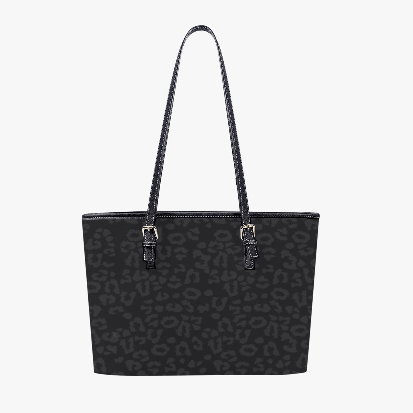 SPORTY MOB WIFE - Dark Leopard print - Medium Leather Tote Bag for Women