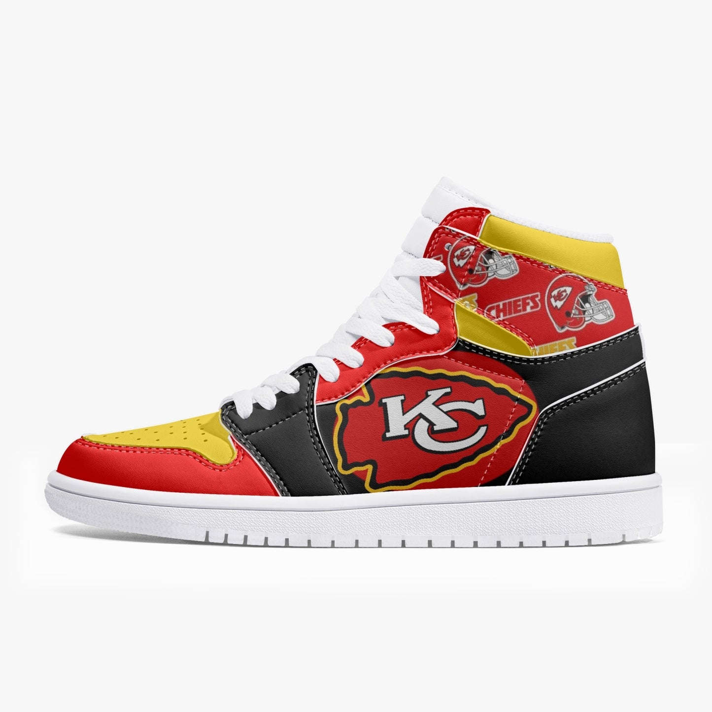 NFL Playoff Collection - Kansas City Chiefs - Black Leather Sneakers