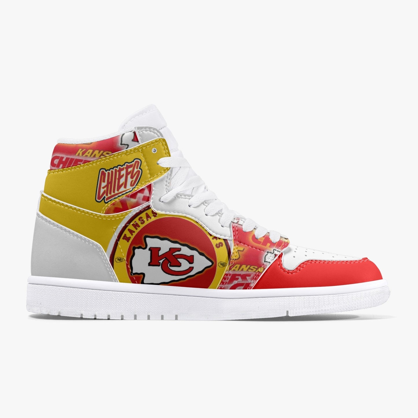 NFL Playoff Collection - Kansas City Chiefs - Gold Leather Sneakers - White Sole