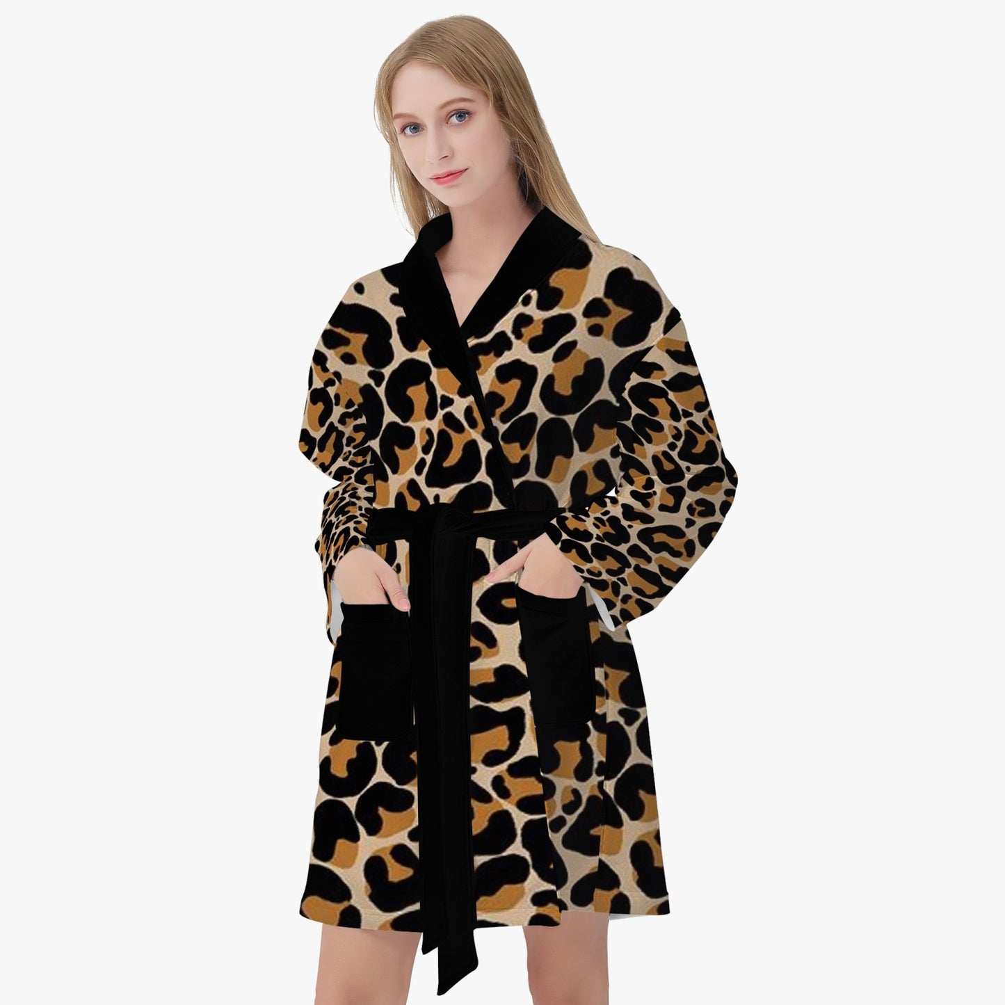 SPORTY MOB WIFE - Leopard print - Women's Loose-fitting Bathrobe