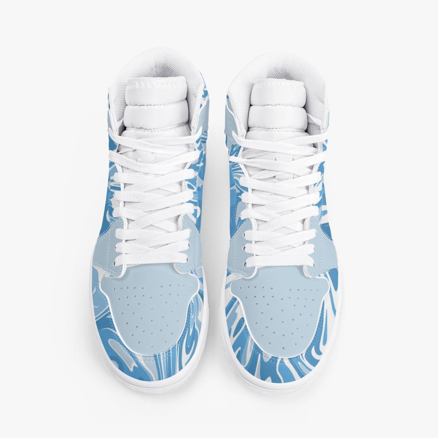 Arctic Liquids High-Top Leather Sneakers - Blue / White Sole