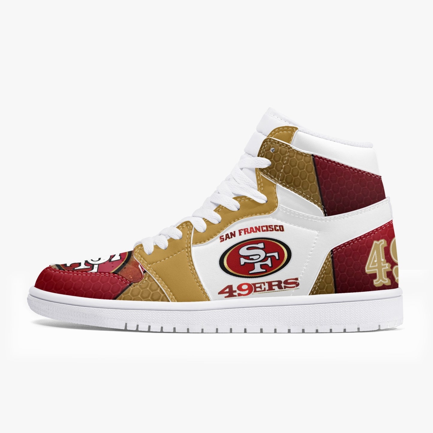 49ers - San Fransisco / High-Top Leather Sneakers - White Sole