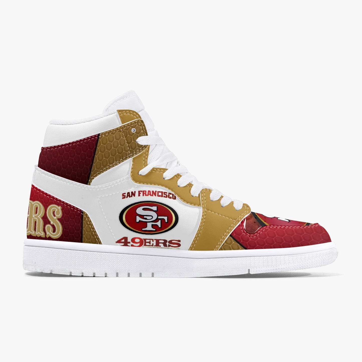 49ers - San Fransisco / High-Top Leather Sneakers - White Sole