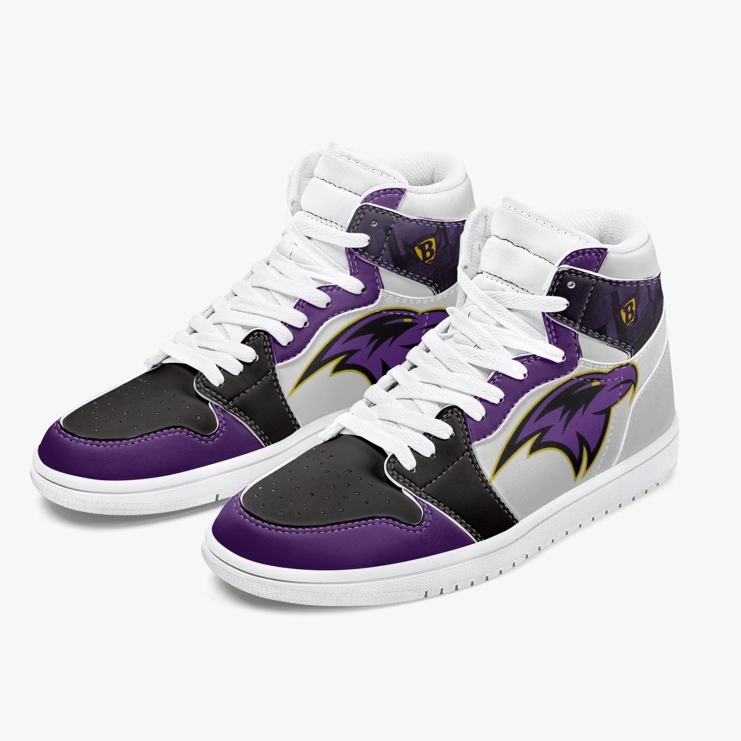 NFL Playoff Collection - Baltimore Ravens - White Leather Sneakers