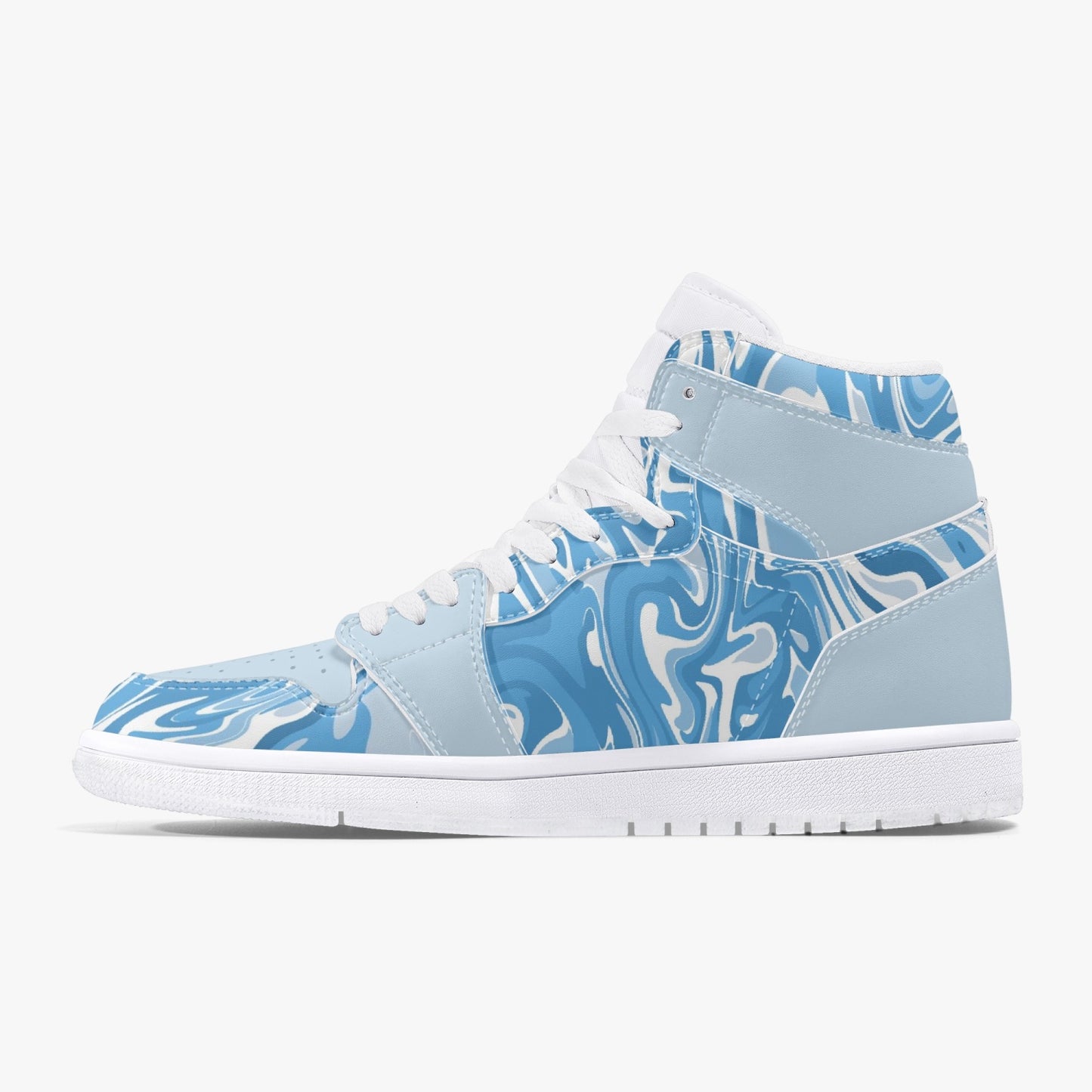 Arctic Liquids High-Top Leather Sneakers - Blue / White Sole