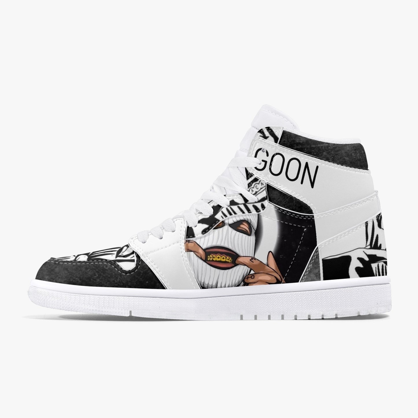 Goon Lyfe  High-Top Leather Sneakers - White