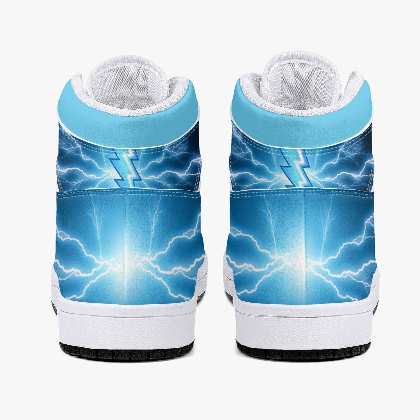 BOLTZ - Blue ThunderOne  - High-Top Leather Sneakers - White / Black Sole