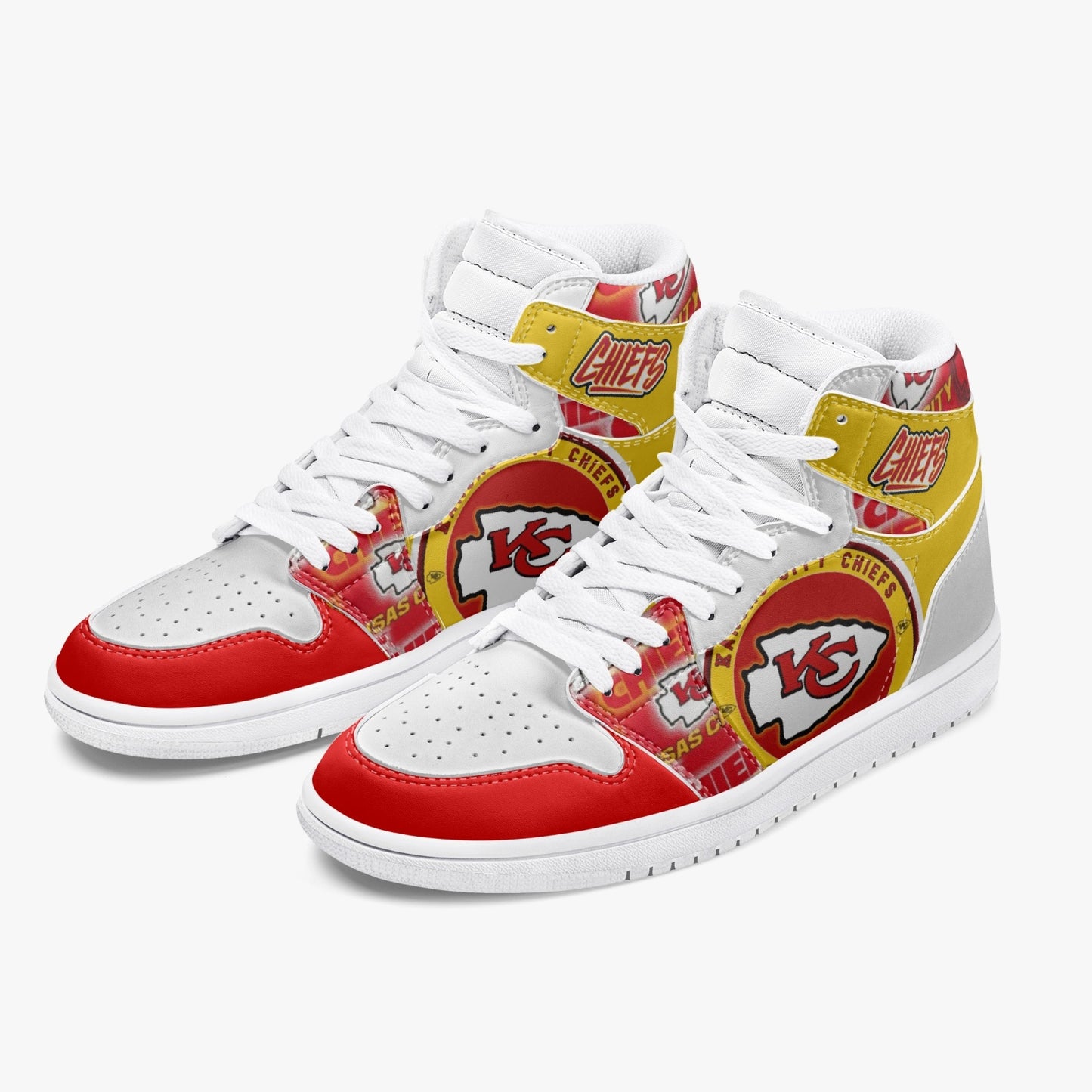 NFL Playoff Collection - Kansas City Chiefs - Gold Leather Sneakers - White Sole