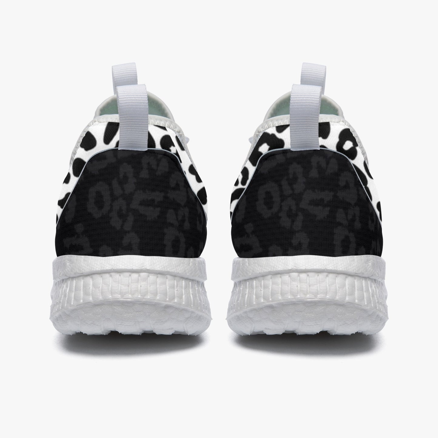 SPORTY MOB WIFE - White / Black Leopard print - Casual Mesh Sports Sneakers