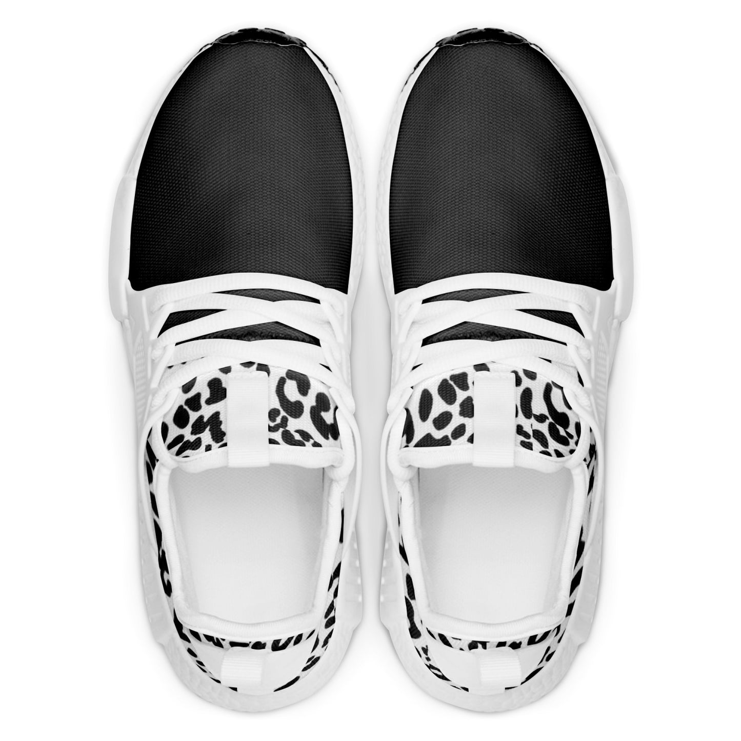 SPORTY MOB WIFE - Blk/Wht Lightweight Athletic Sneakers