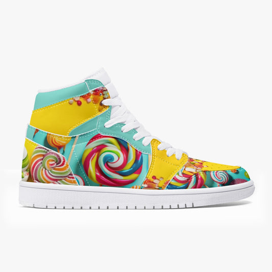 Candy Pinwheel - High-Top Leather Sneakers