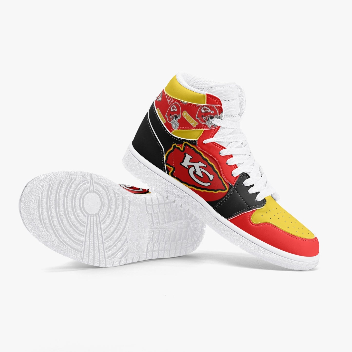 NFL Playoff Collection - Kansas City Chiefs - Black Leather Sneakers