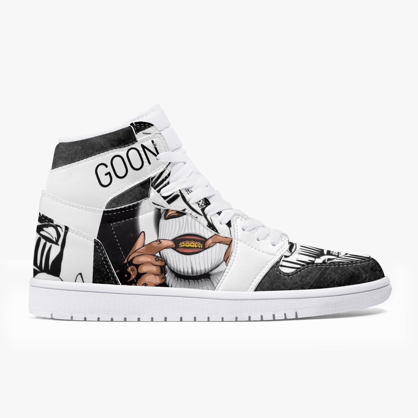 Goon Lyfe  High-Top Leather Sneakers - White