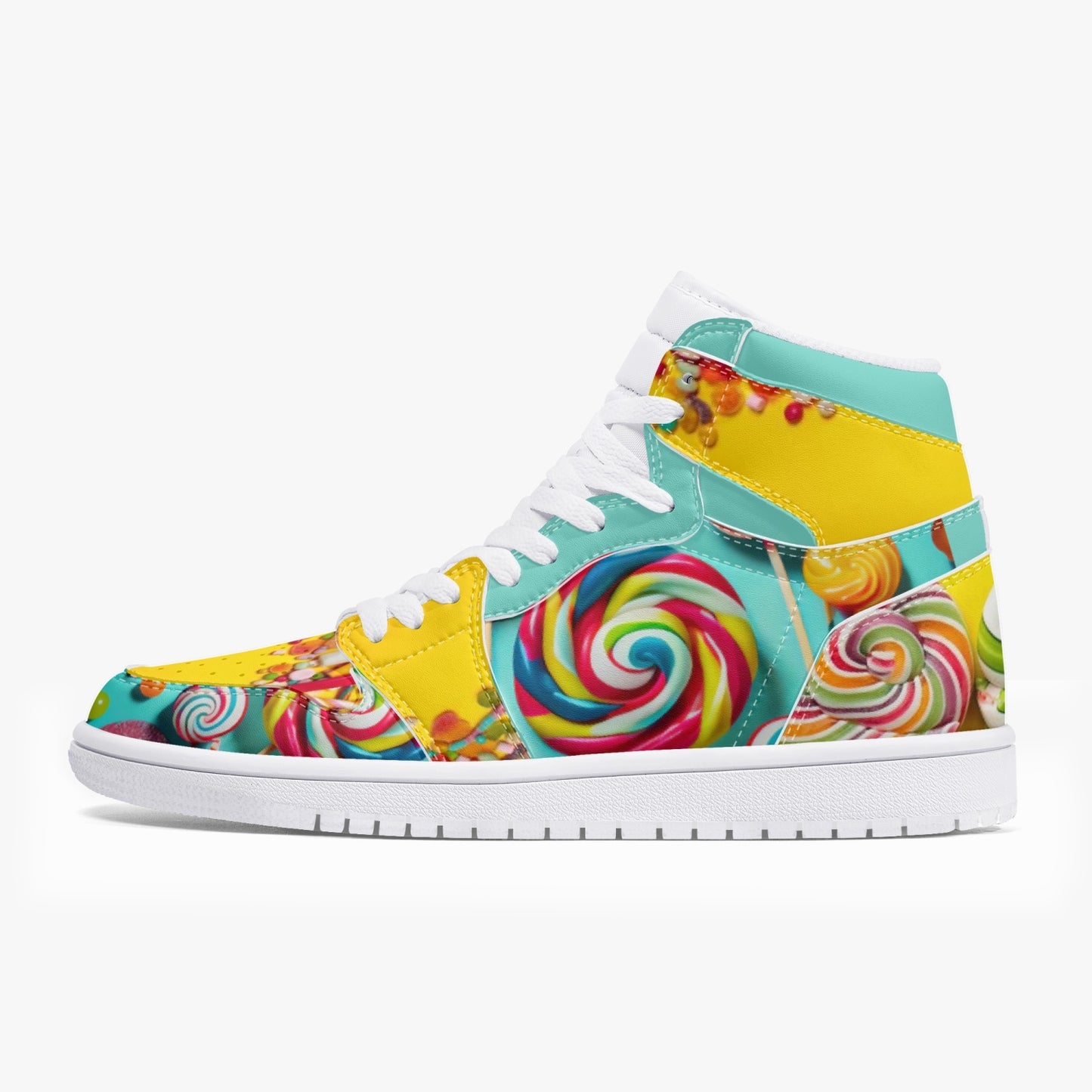 Candy Pinwheel - High-Top Leather Sneakers