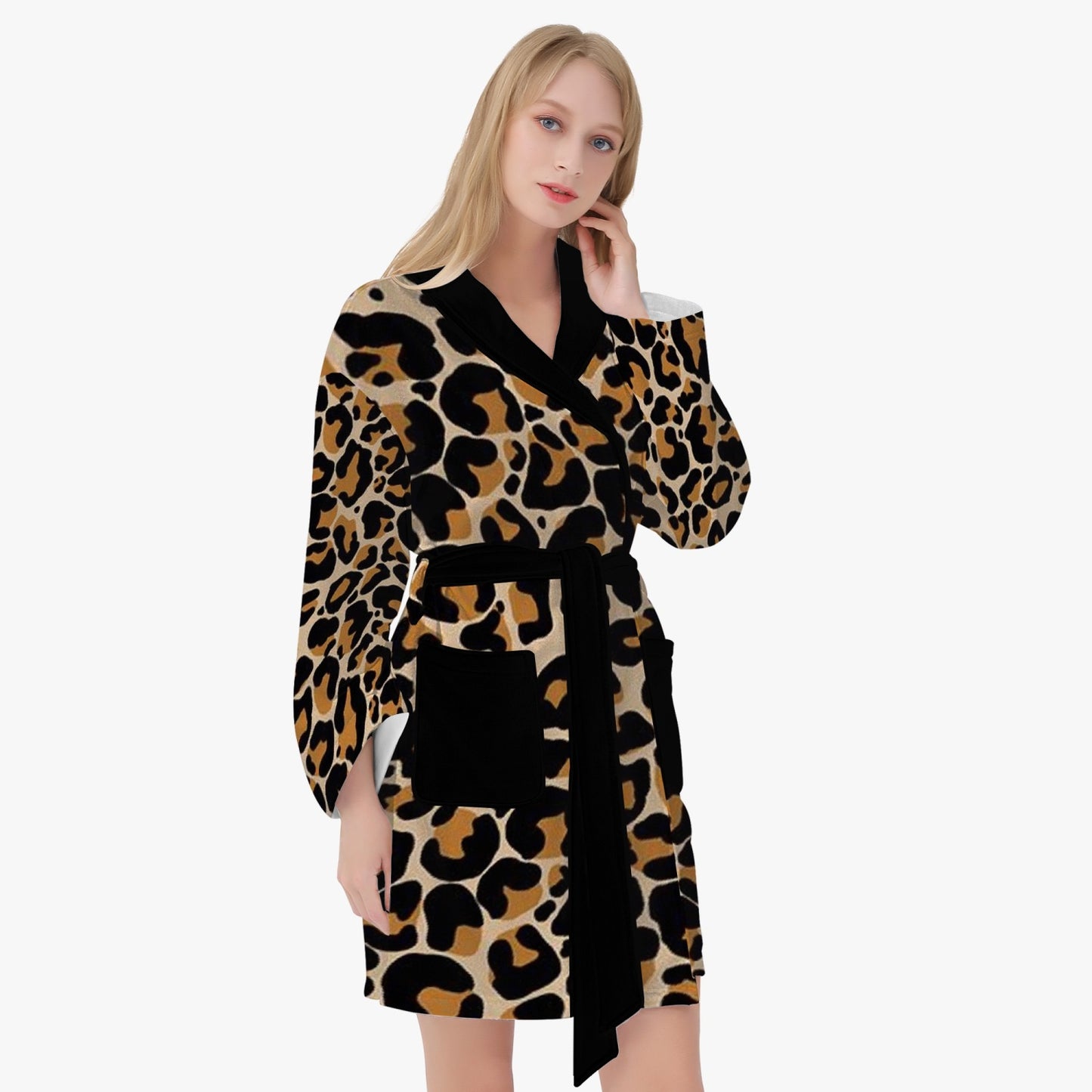 SPORTY MOB WIFE - Leopard print - Women's Loose-fitting Bathrobe