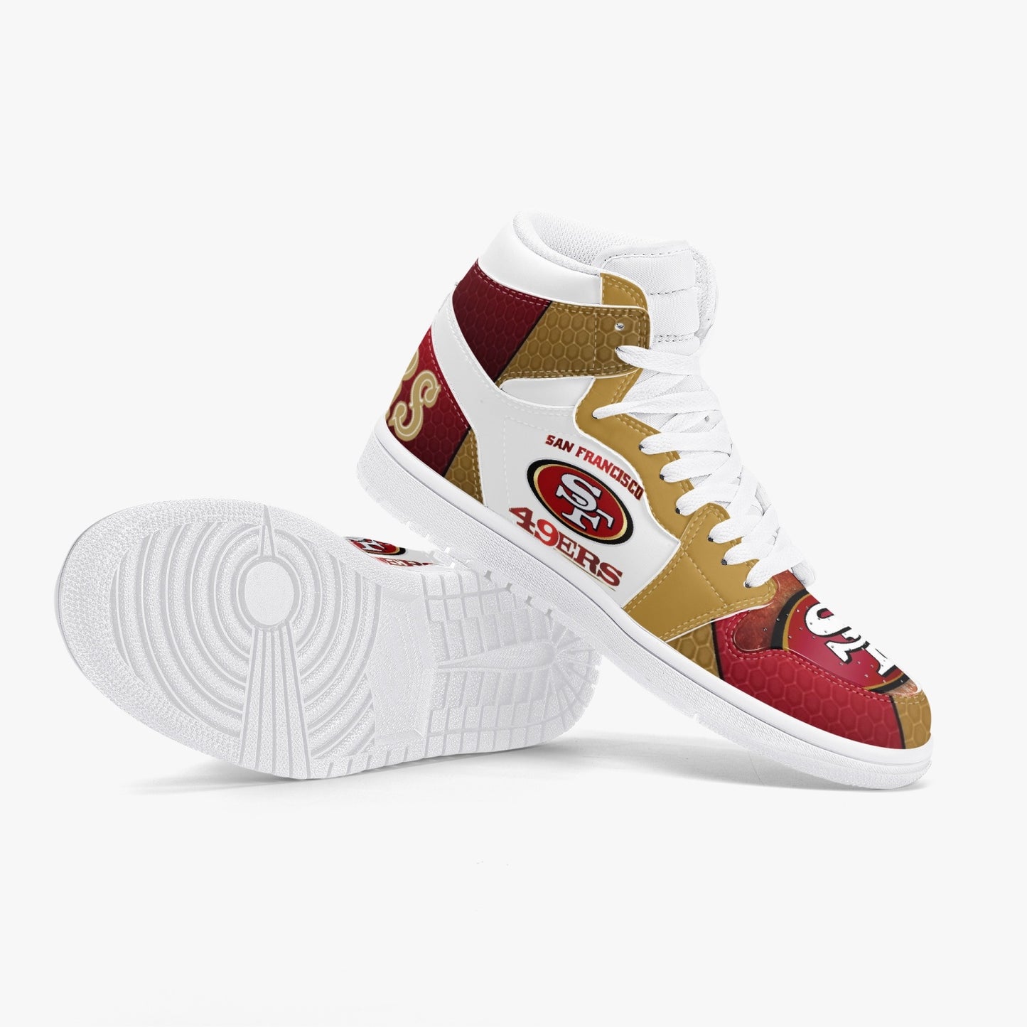 49ers - San Fransisco / High-Top Leather Sneakers - White Sole