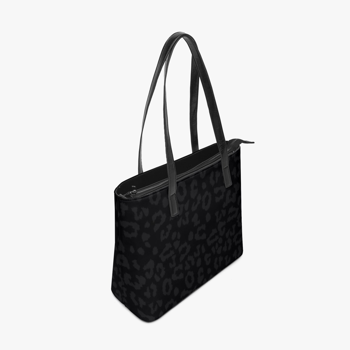 SPORTY MOB WIFE - Dark Leopard print - Black Tote Bag