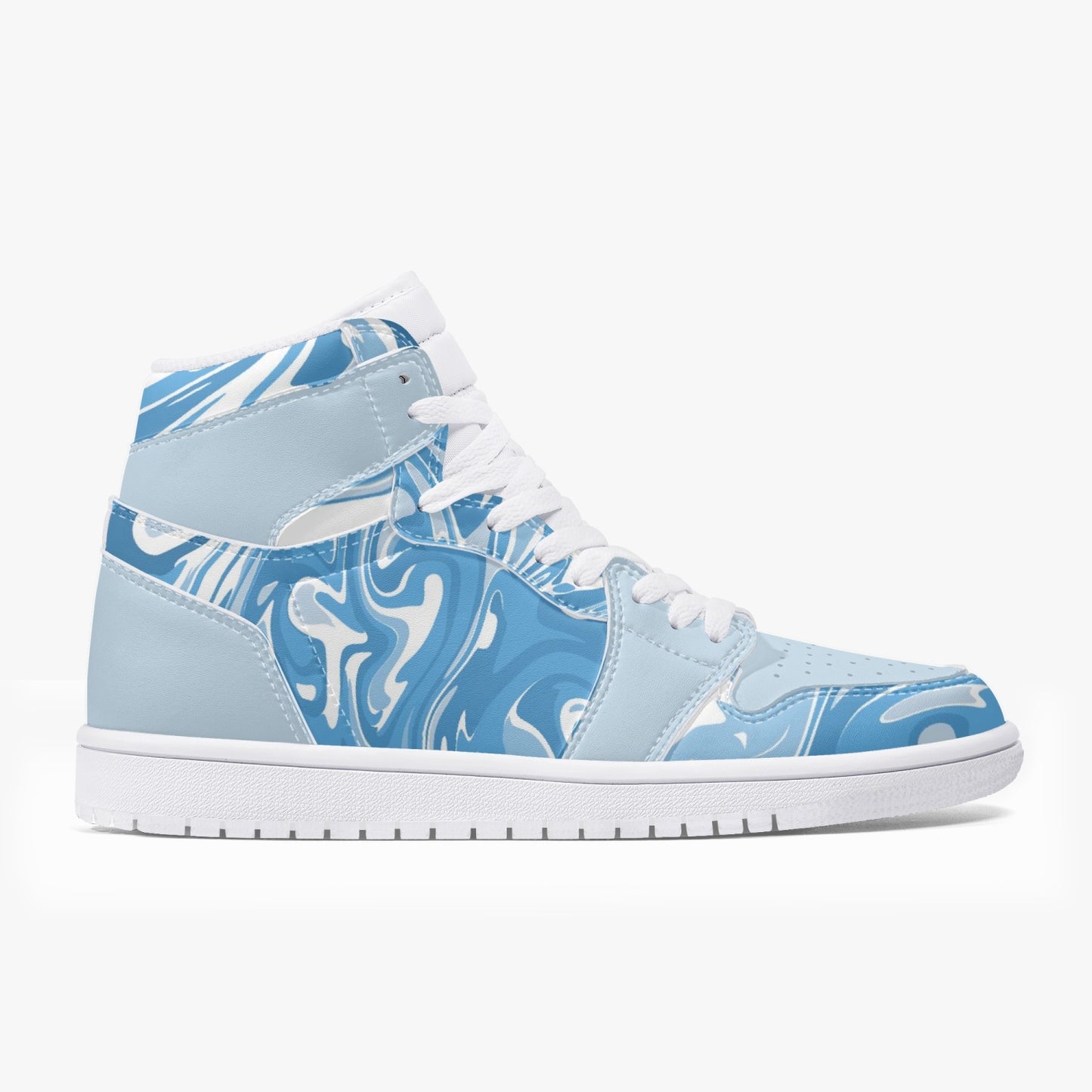 Arctic Liquids High-Top Leather Sneakers - Blue / White Sole