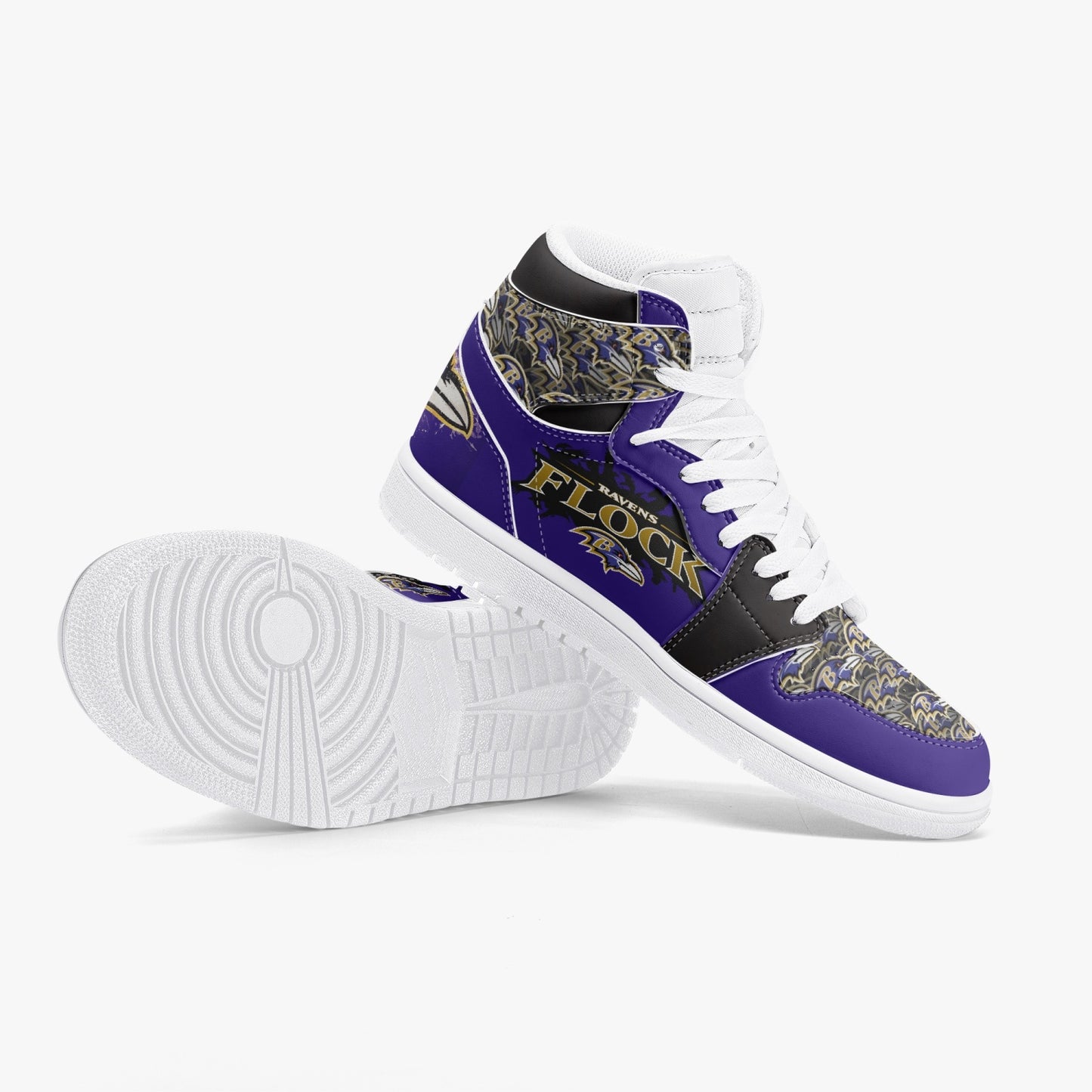 NFL Playoff Collection - Baltimore Ravens - Flock -  Leather Sneakers