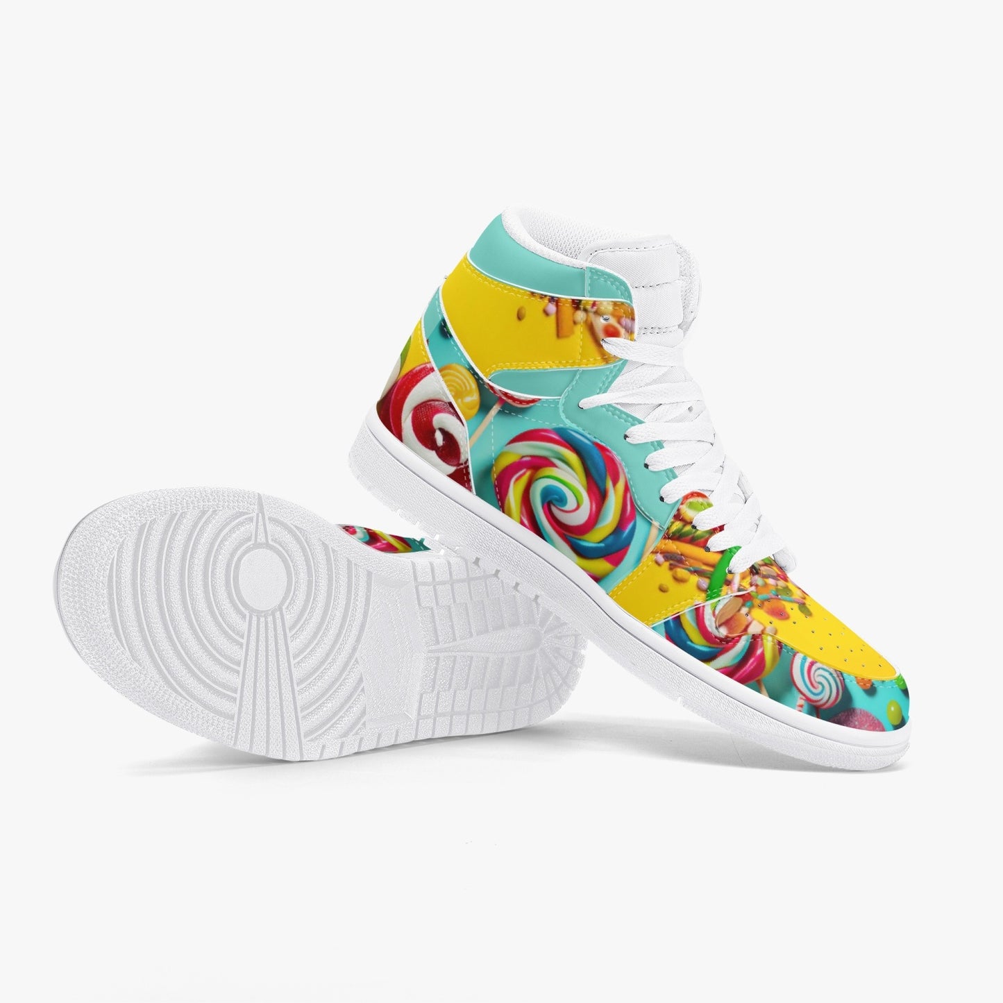 Candy Pinwheel - High-Top Leather Sneakers