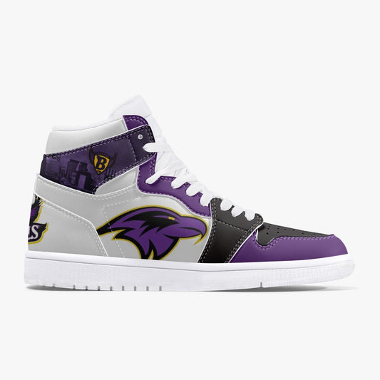 NFL Playoff Collection - Baltimore Ravens - White Leather Sneakers