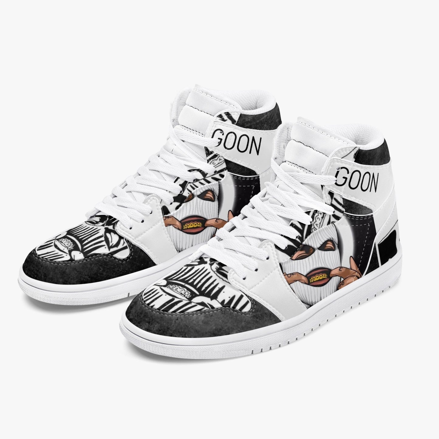 Goon Lyfe  High-Top Leather Sneakers - White