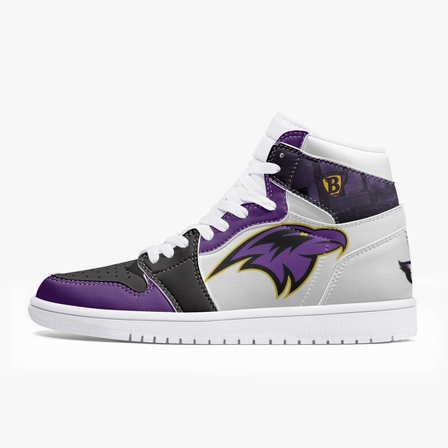 NFL Playoff Collection - Baltimore Ravens - White Leather Sneakers