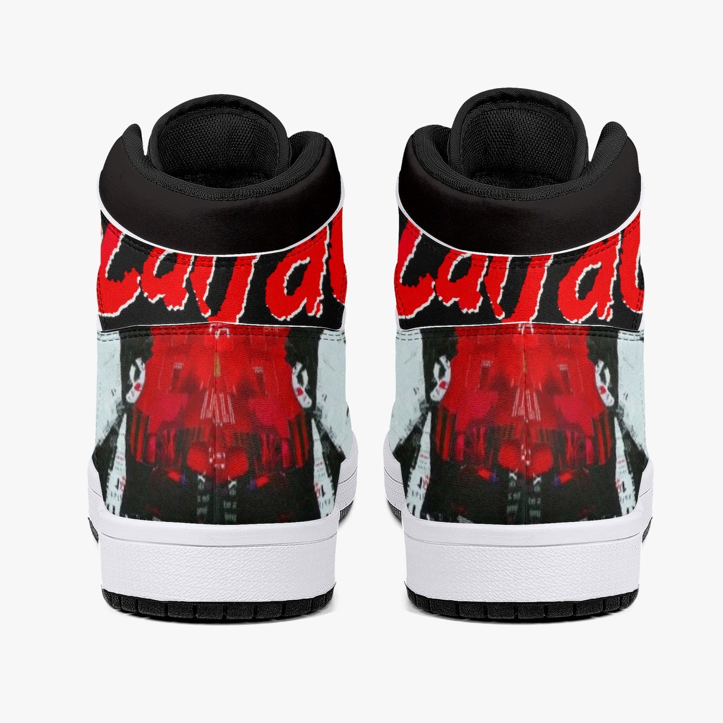 Scarface Reds - High-Top Leather Sneakers - White / Black Sole