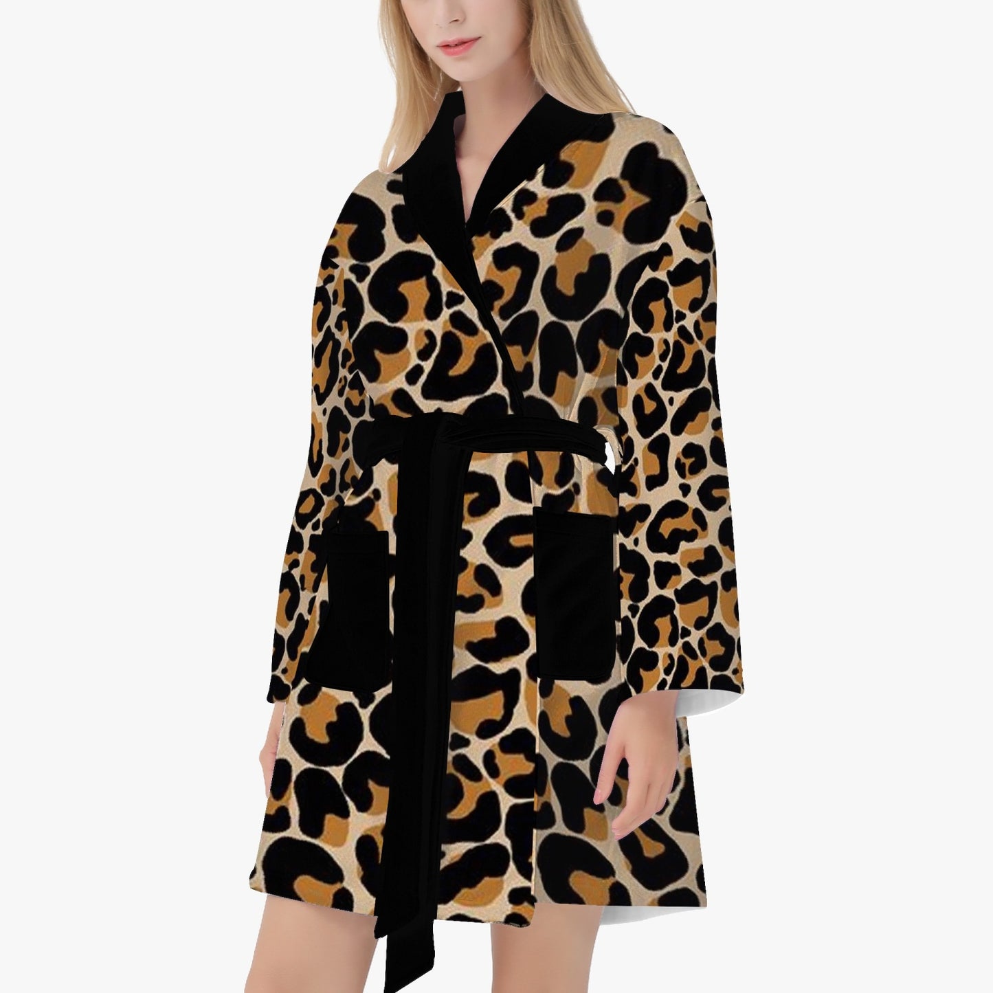 SPORTY MOB WIFE - Leopard print - Women's Loose-fitting Bathrobe