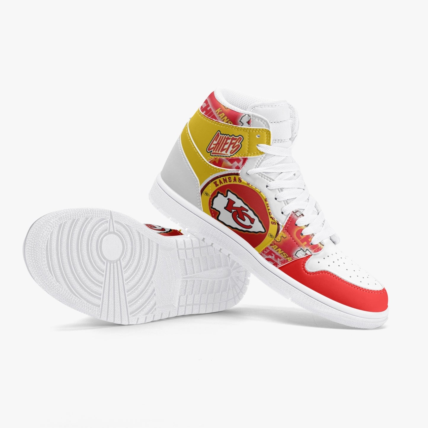 NFL Playoff Collection - Kansas City Chiefs - Gold Leather Sneakers - White Sole