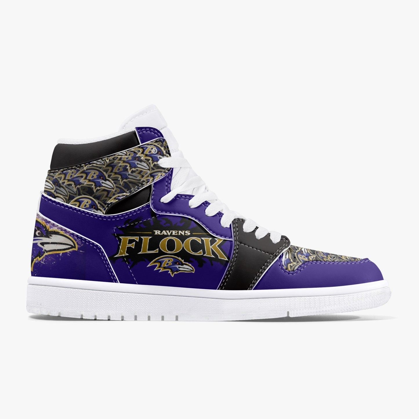 NFL Playoff Collection - Baltimore Ravens - Flock -  Leather Sneakers