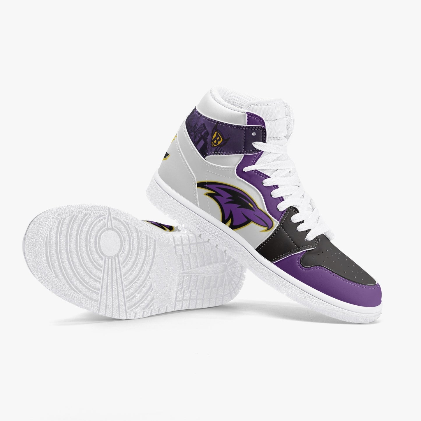 NFL Playoff Collection - Baltimore Ravens - White Leather Sneakers