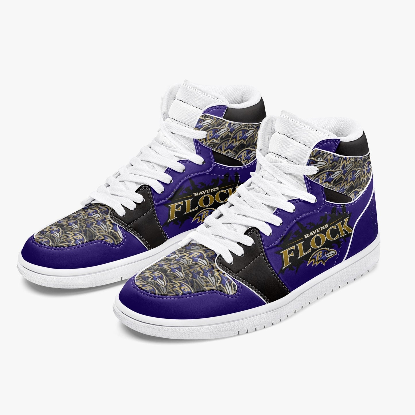 NFL Playoff Collection - Baltimore Ravens - Flock -  Leather Sneakers