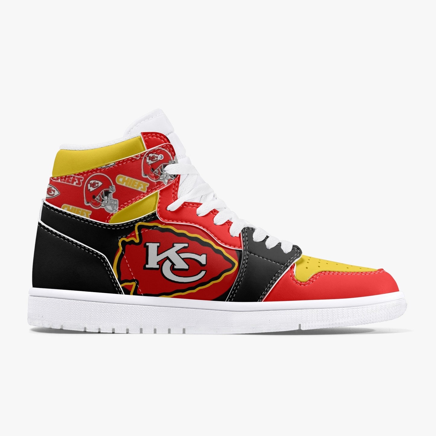 NFL Playoff Collection - Kansas City Chiefs - Black Leather Sneakers