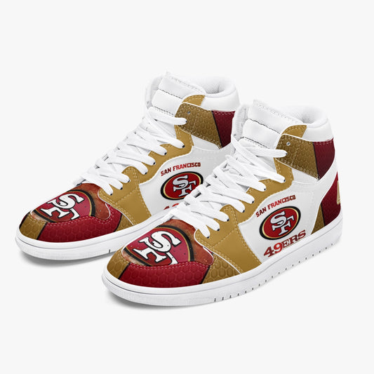 49ers - San Fransisco / High-Top Leather Sneakers - White Sole