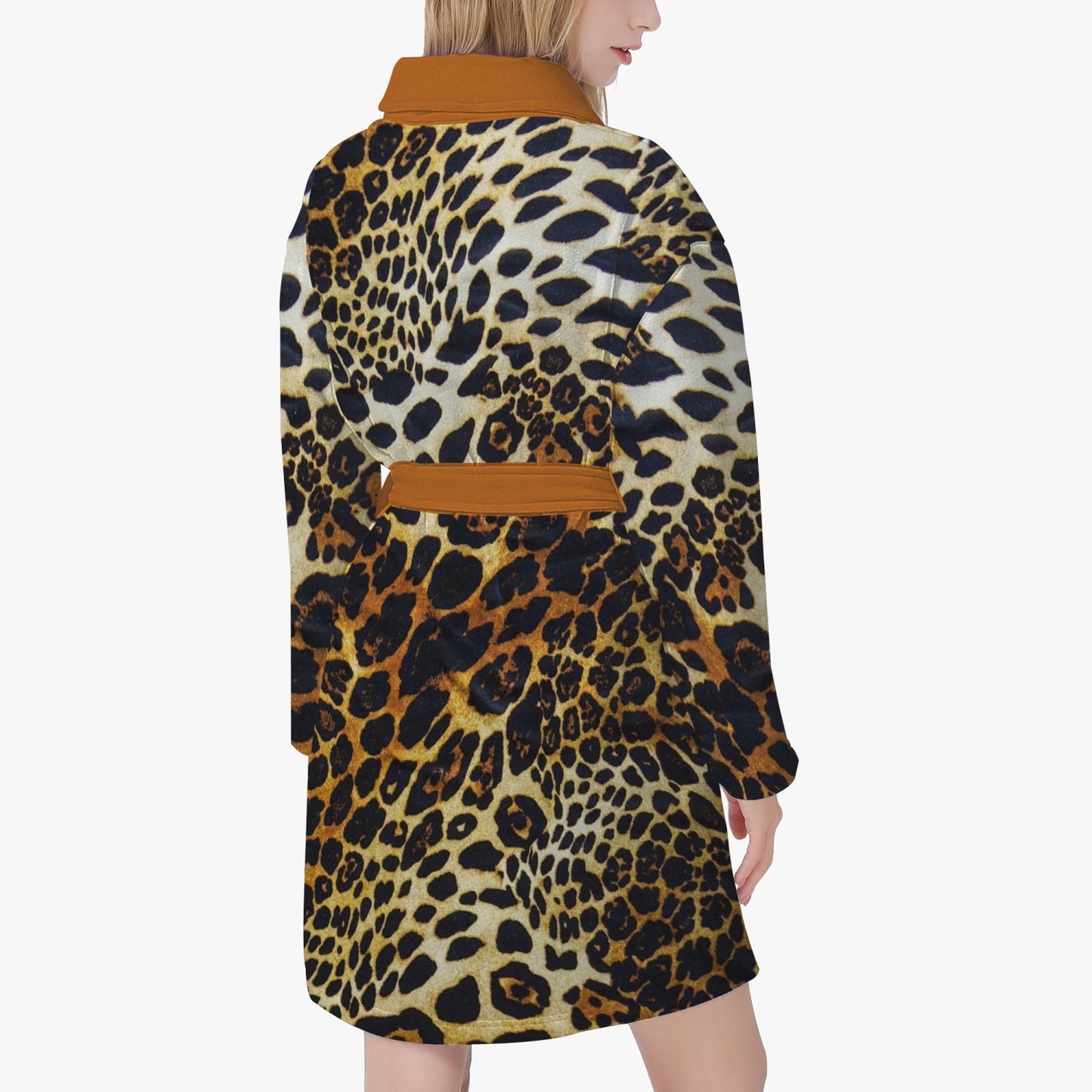 SPORTY MOB WIFE - Full Leopard print - Women's Loose-fitting Bathrobe