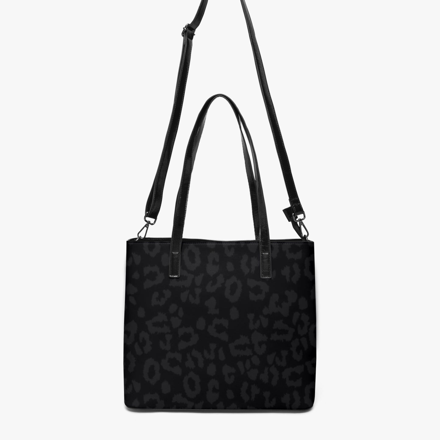 SPORTY MOB WIFE - Dark Leopard print - Black Tote Bag