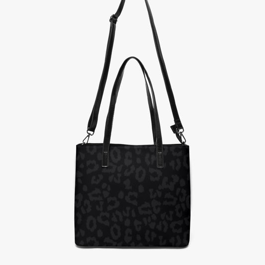 SPORTY MOB WIFE - Dark Leopard print - Black Tote Bag