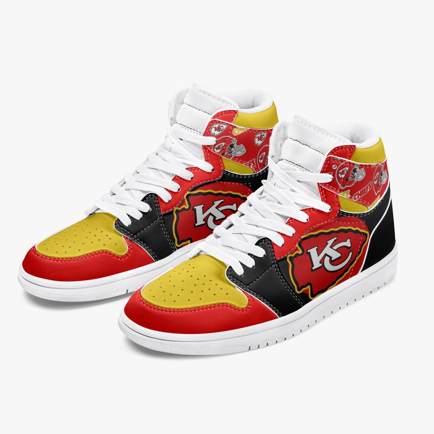 NFL Playoff Collection - Kansas City Chiefs - Black Leather Sneakers